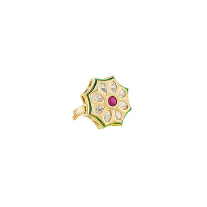 Teejh Raaya Red and Gold Ring