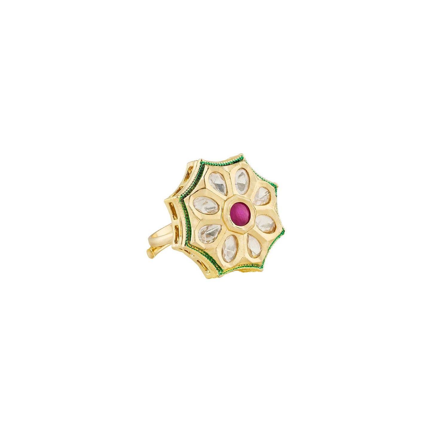 Teejh Hayaa Red and Gold Ring