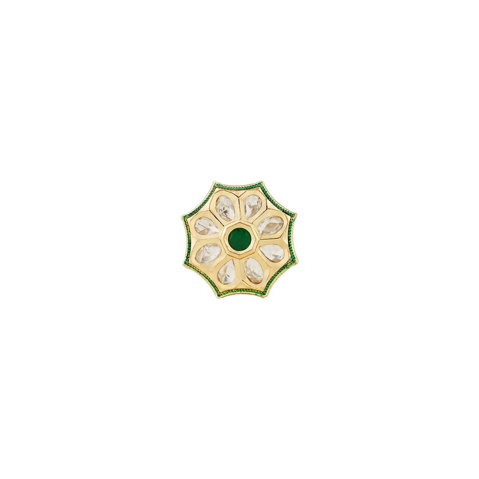 Teejh Hayaa Green and Gold Ring