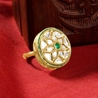 Teejh Lakya Green and Gold Ring