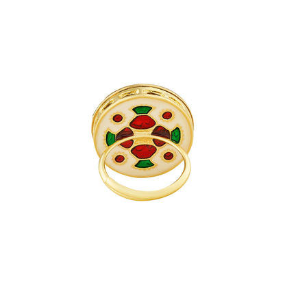 Teejh Lakya Green and Gold Ring