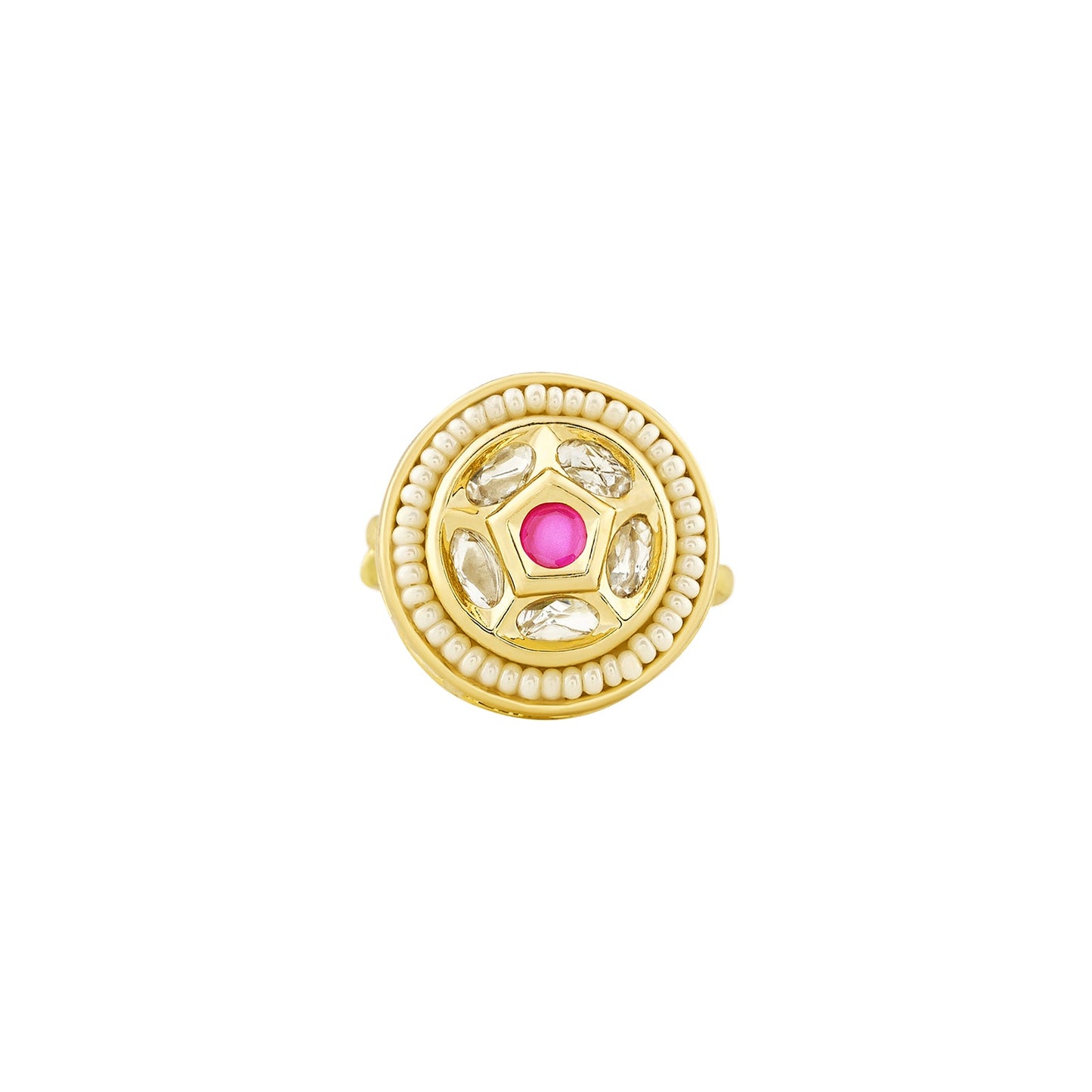 Teejh Romiha Red and Gold Ring