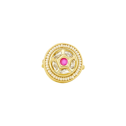Teejh Romiha Red and Gold Ring