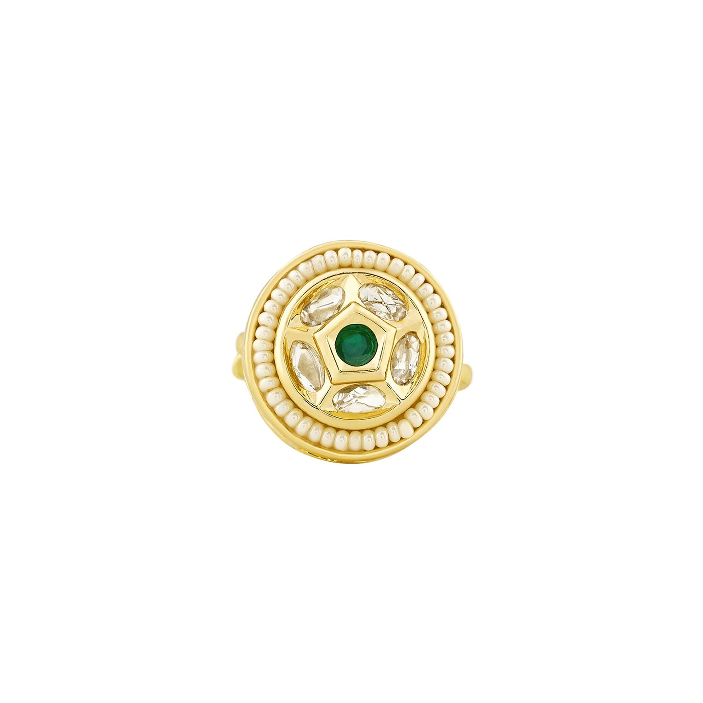 Teejh Romiha Green and Gold Ring