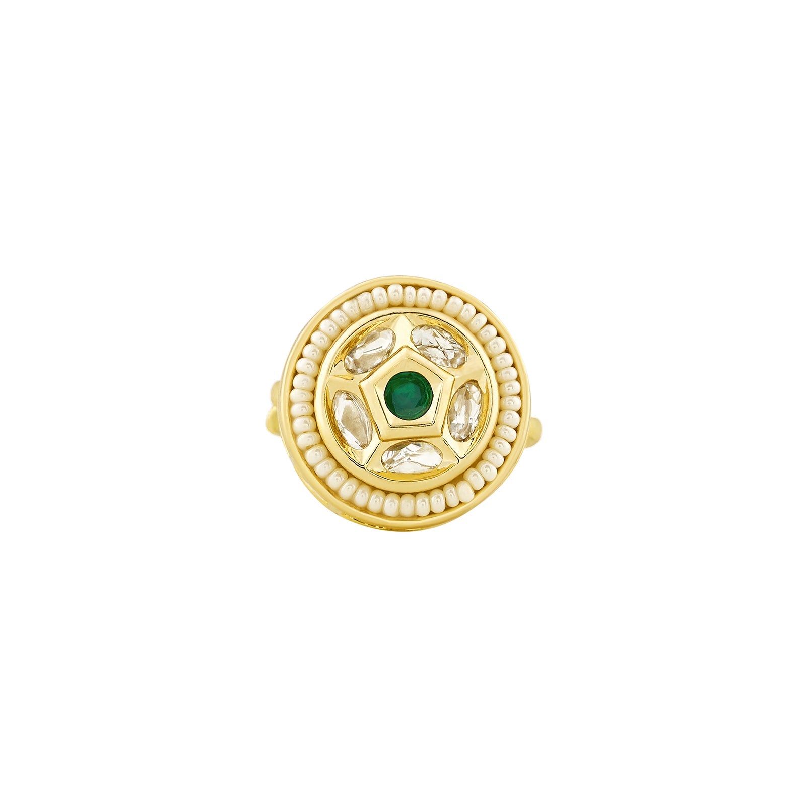 Teejh Romiha Green and Gold Ring