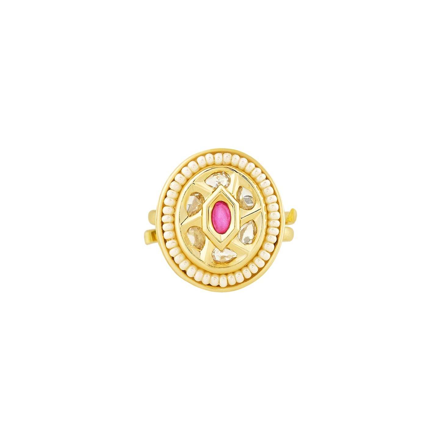 Teejh Rishina Red and Gold Ring