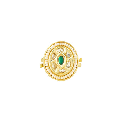 Teejh Rishina Green and Gold Ring