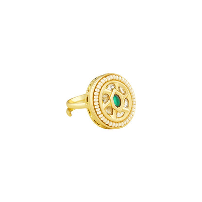 Teejh Rishina Green and Gold Ring