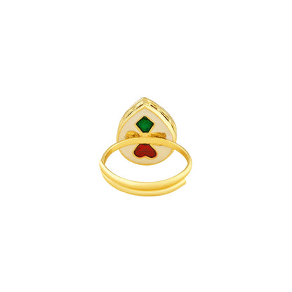 Teejh Kalindi Green and Gold Ring