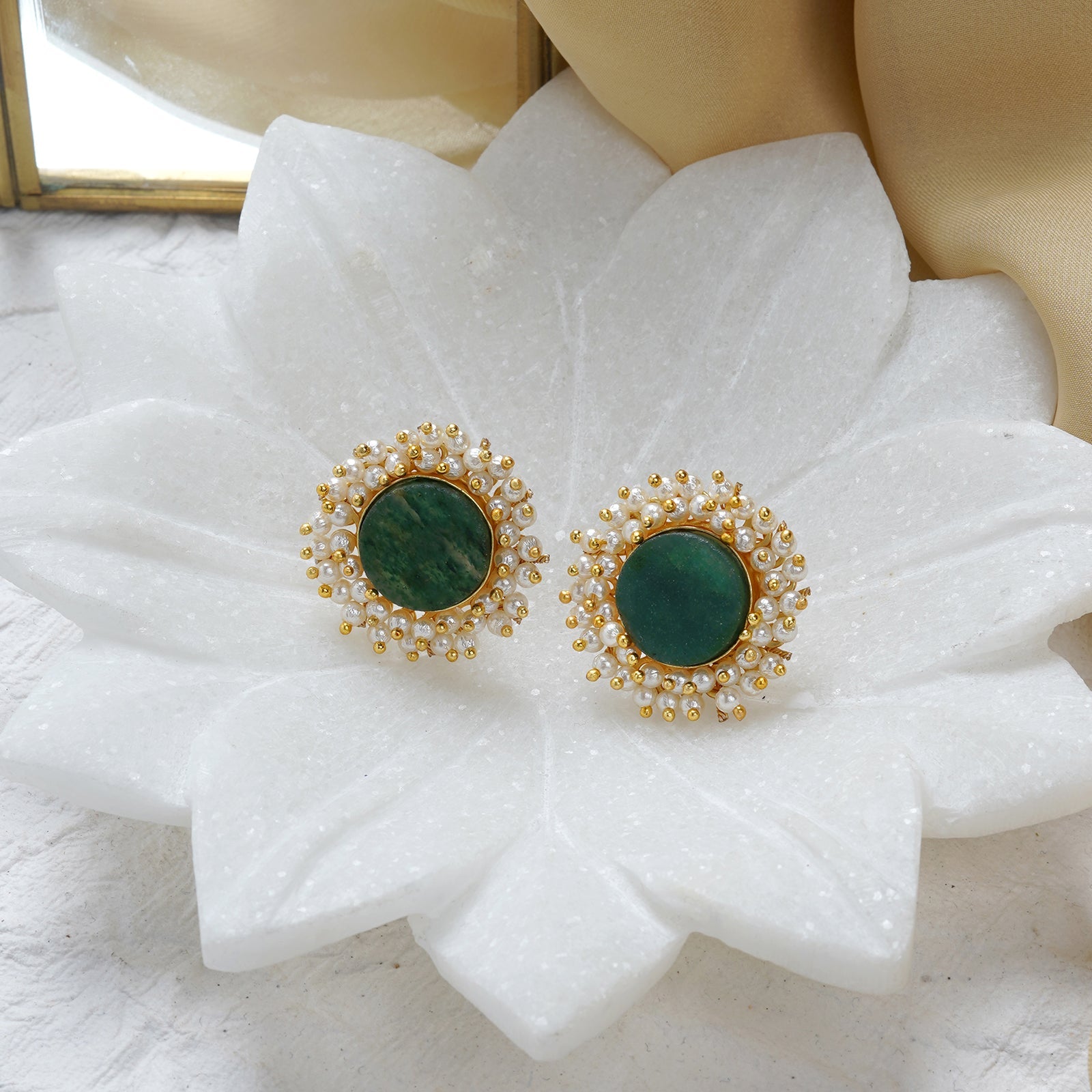 Teejh Roop Green Druzy Stone Earring