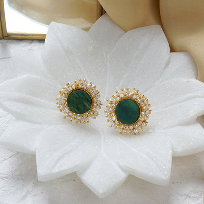 Teejh Roop Green Druzy Stone Earring