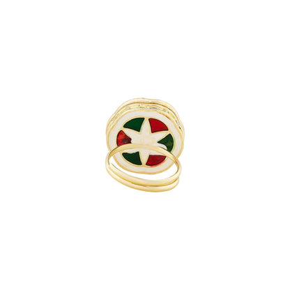 Teejh Vedangi Red and Gold Ring