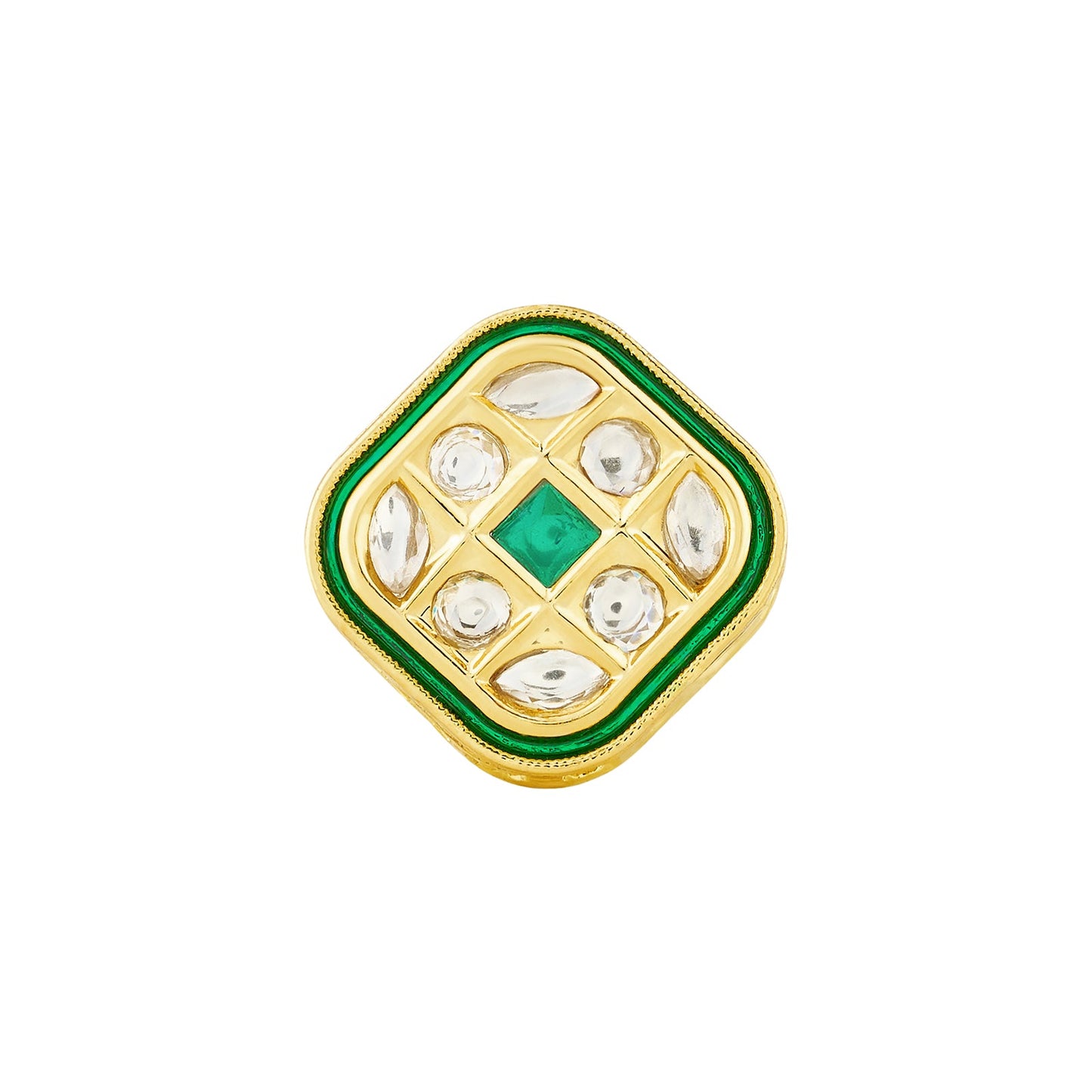 Teejh Jhimar Green and Gold Ring