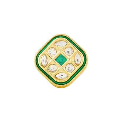 Teejh Jhimar Green and Gold Ring