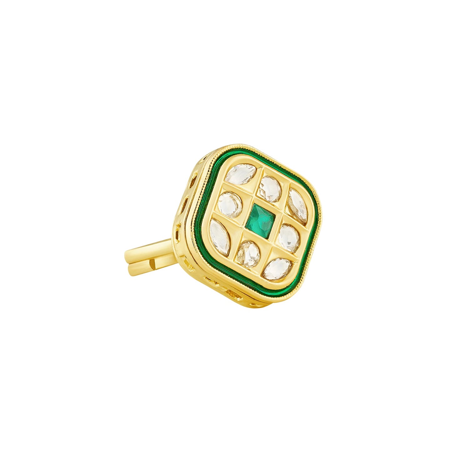 Teejh Jhimar Green and Gold Ring