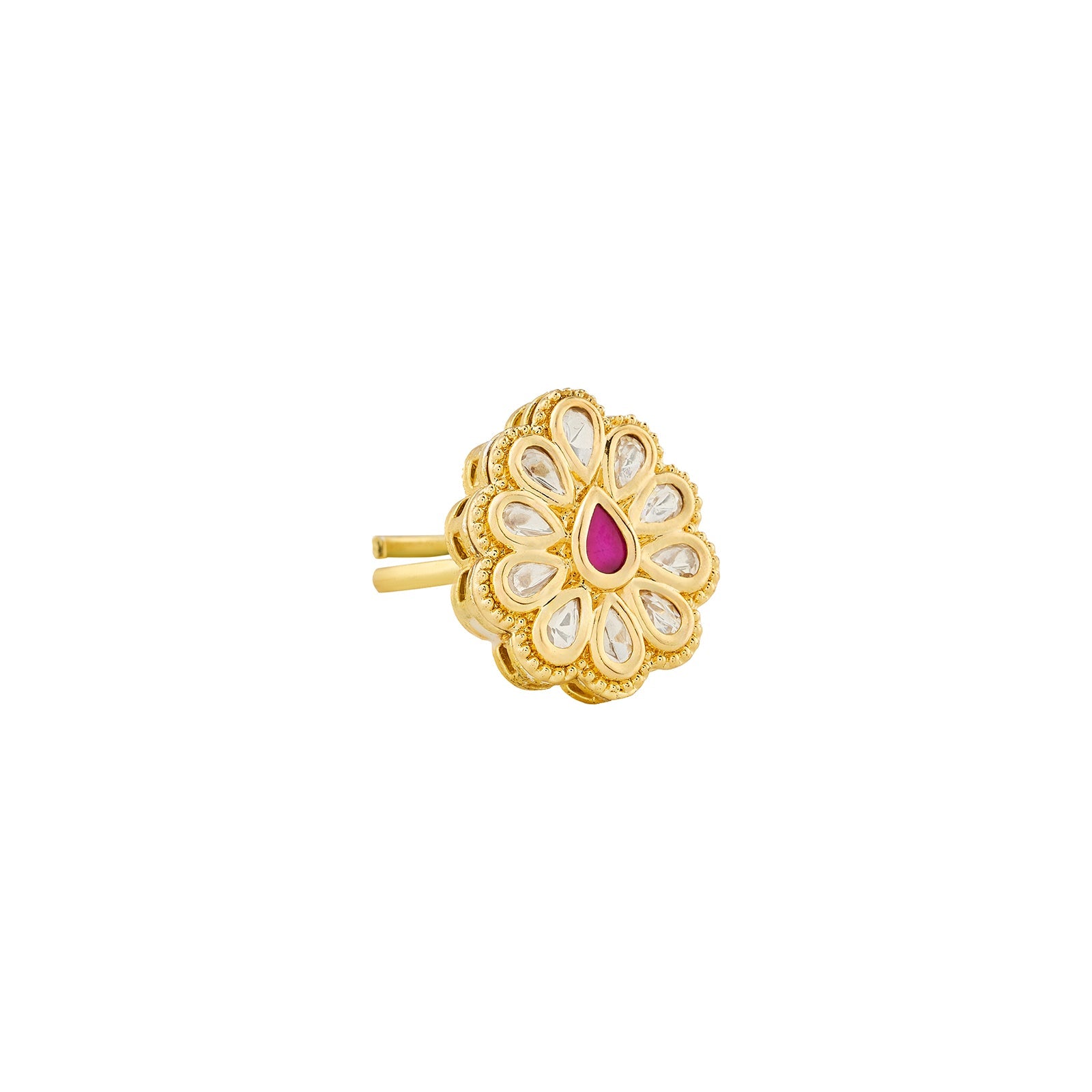 Teejh Phulan Red and Gold Ring