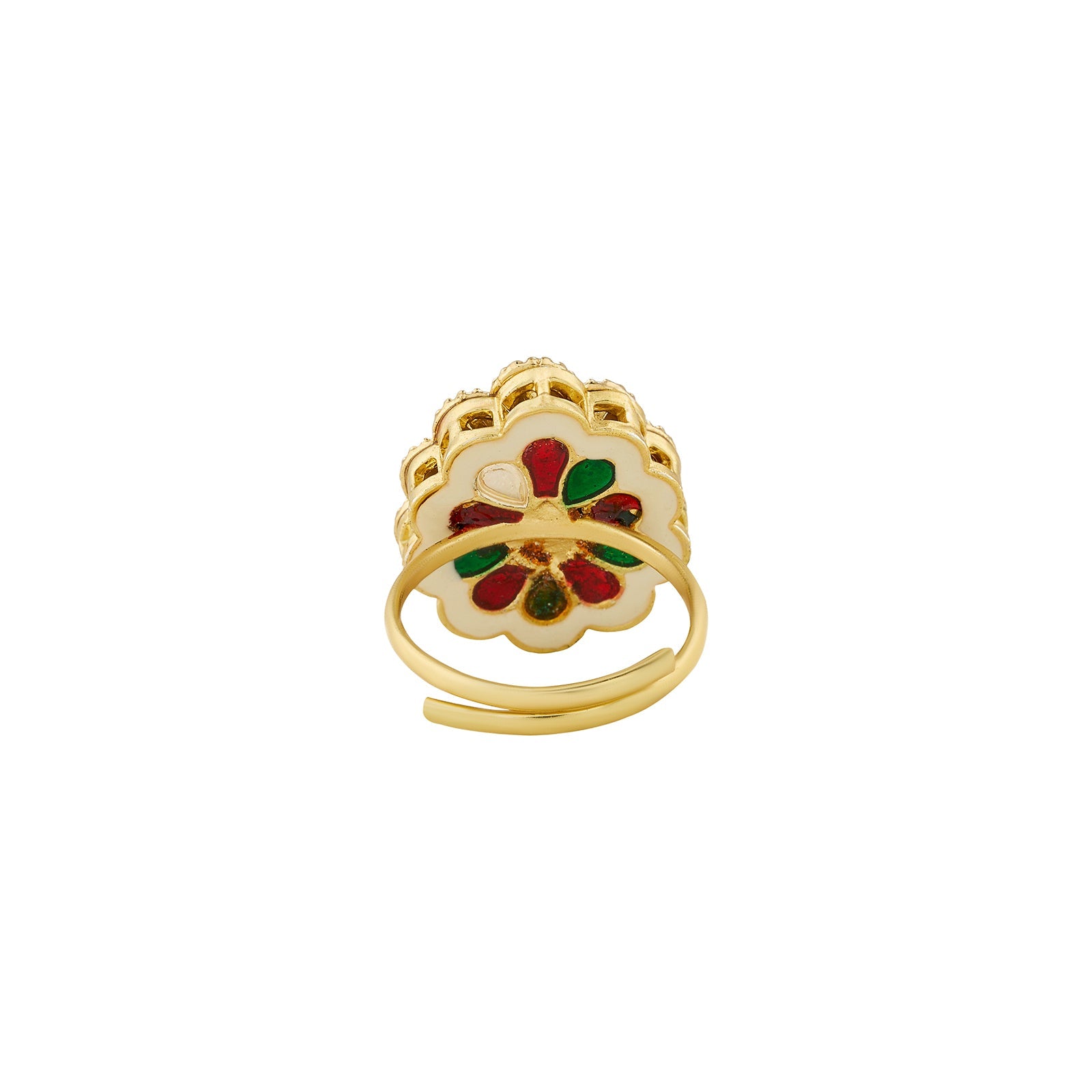 Teejh Phulan Red and Gold Ring