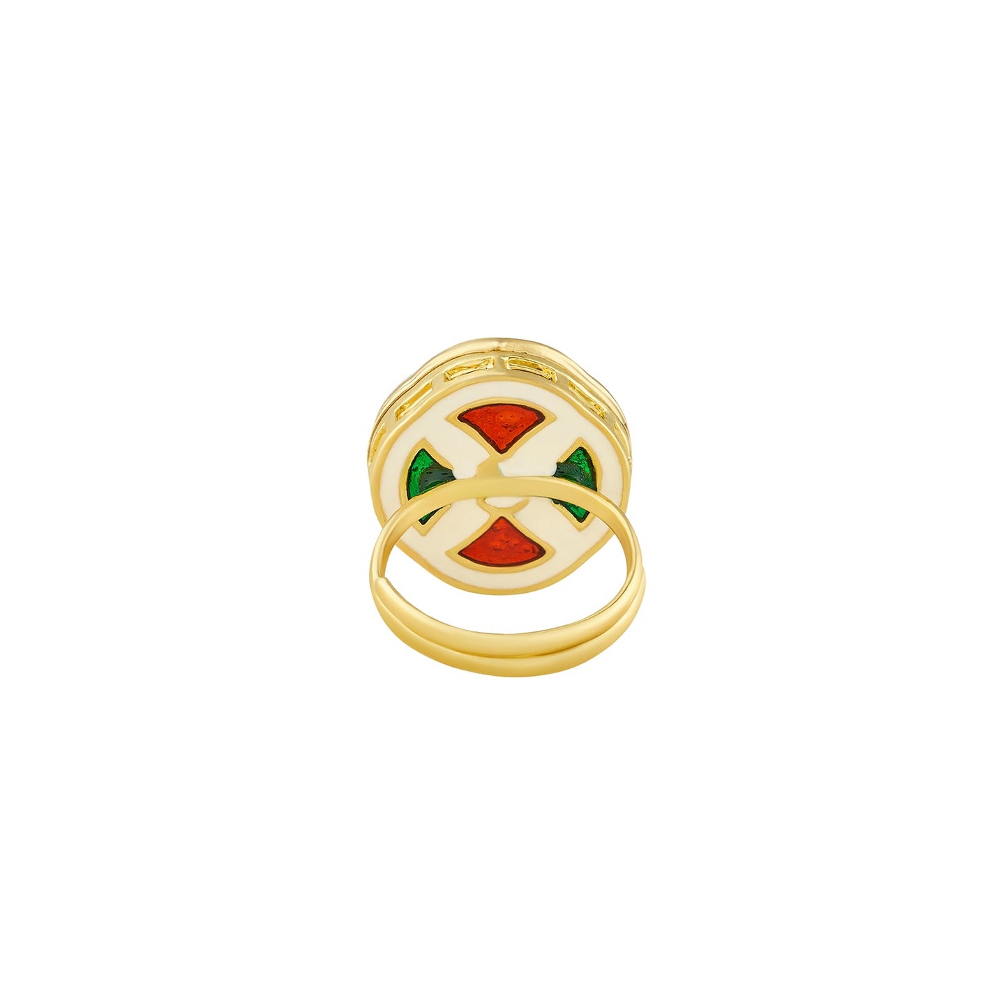 Teejh Simmu Red and Gold Ring
