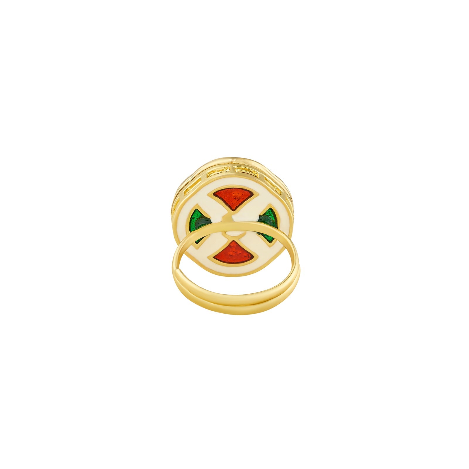 Teejh Simmu Red and Gold Ring