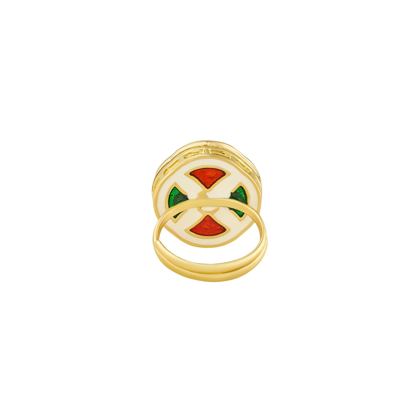 Teejh Simmu Green and Gold Ring