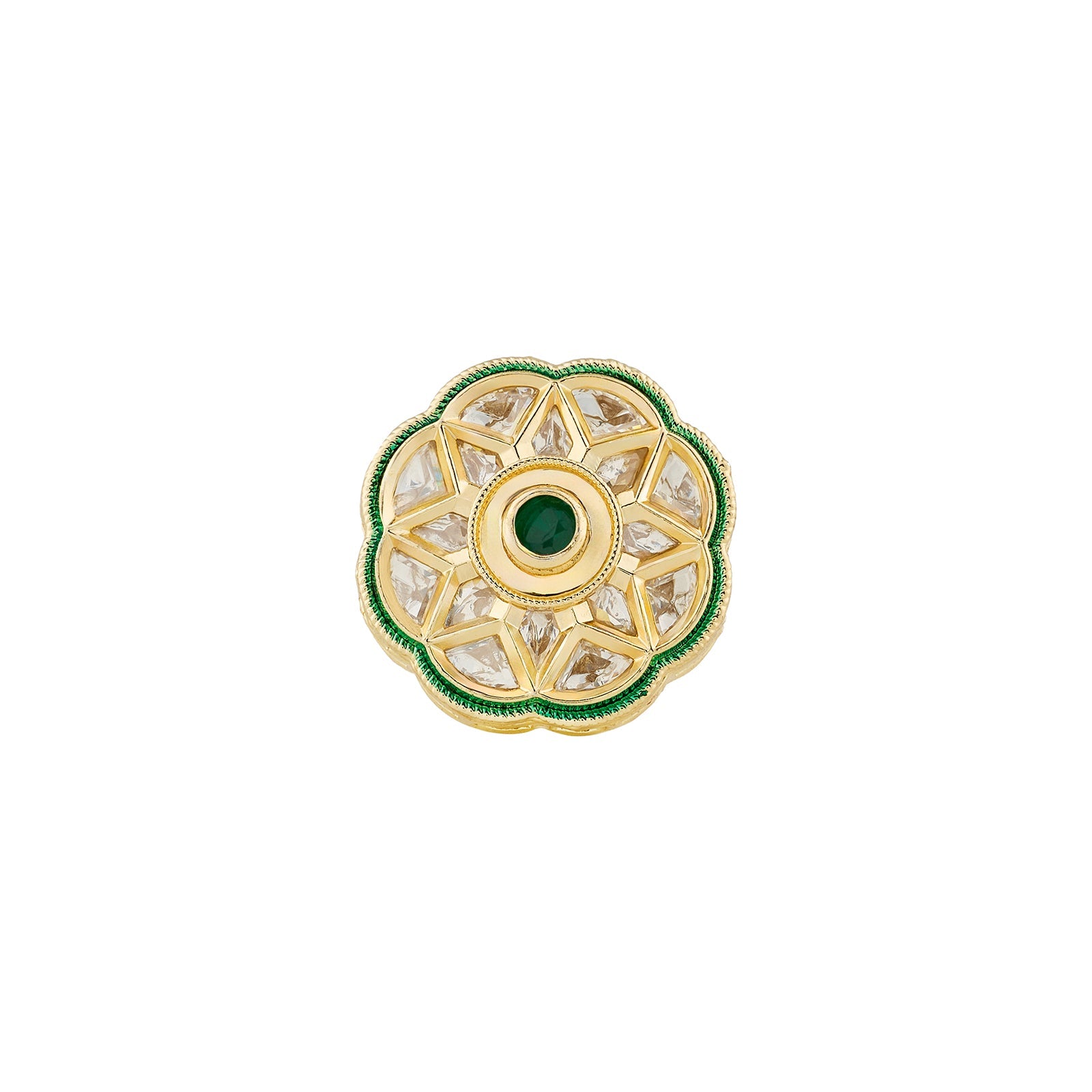 Teejh Vaniya Green and Gold Ring