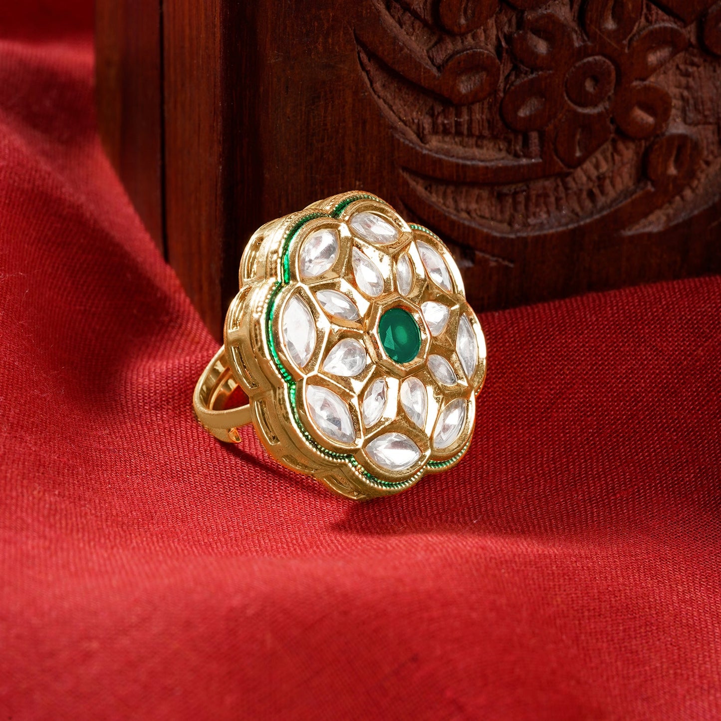 Teejh Yasu Green and Gold Ring