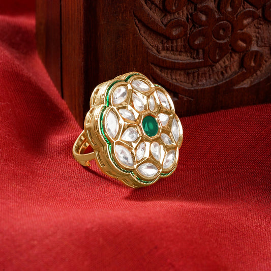 Teejh Yasu Green and Gold Ring