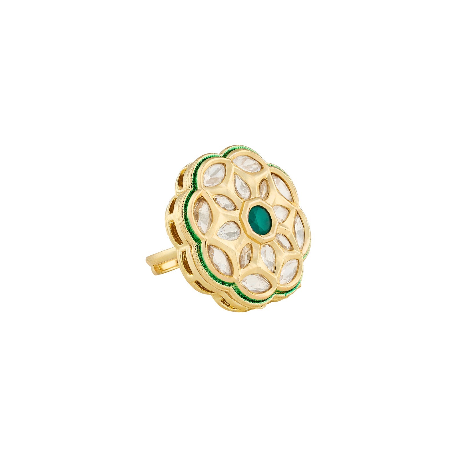 Teejh Yasu Green and Gold Ring