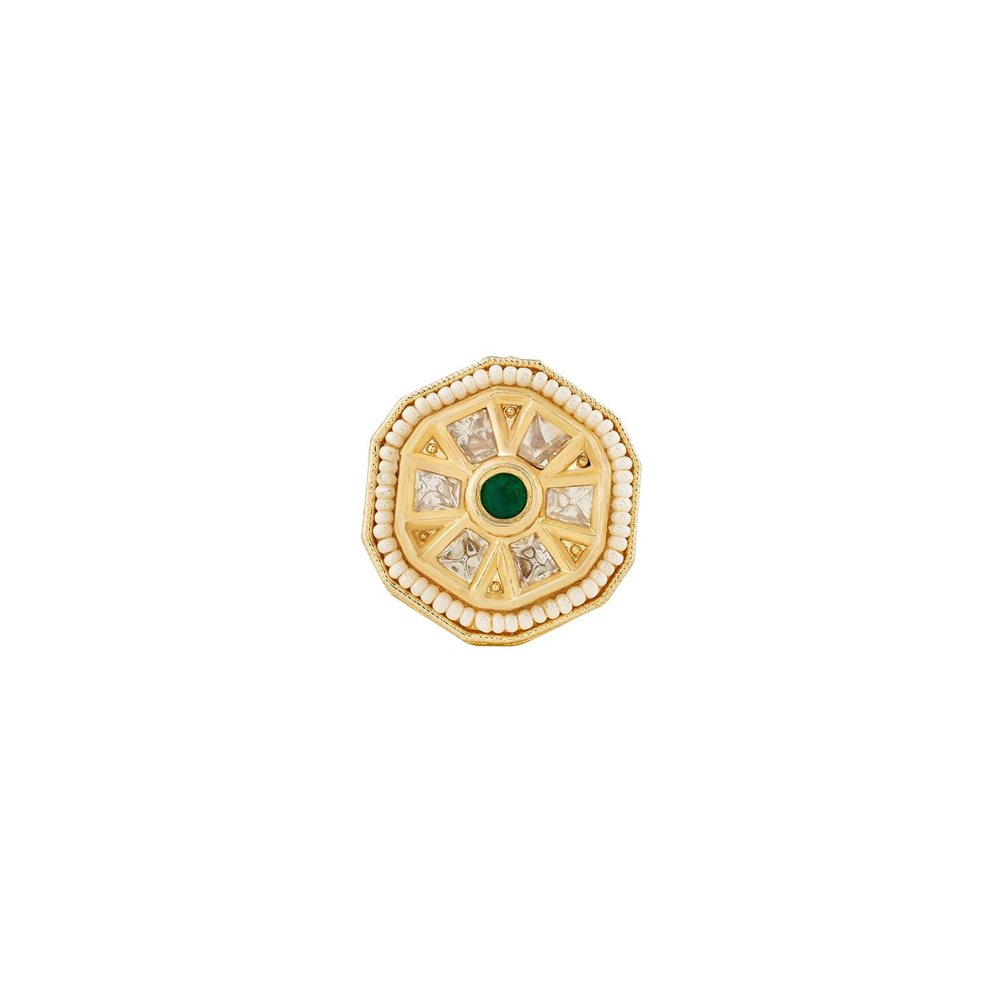 Teejh Priyali Green and Gold Ring