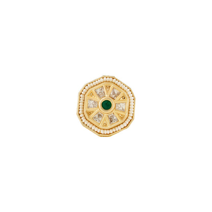 Teejh Priyali Green and Gold Ring