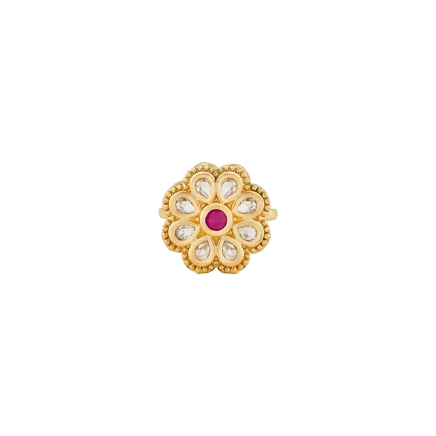 Teejh Priyalie Red and Gold Ring