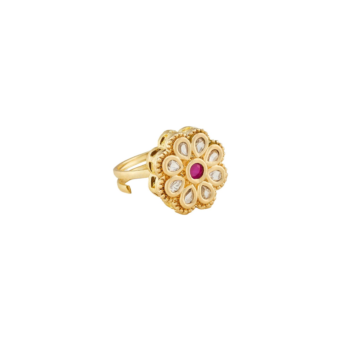 Teejh Priyalie Red and Gold Ring