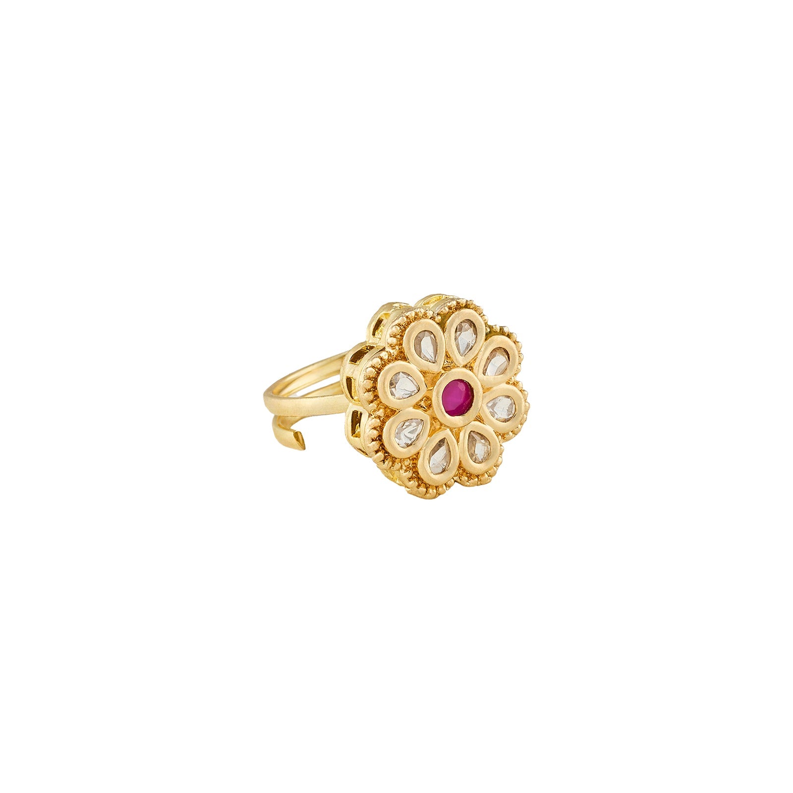 Teejh Priyalie Red and Gold Ring
