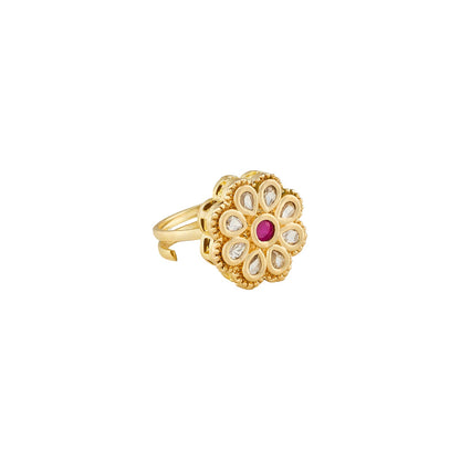 Teejh Priyalie Red and Gold Ring