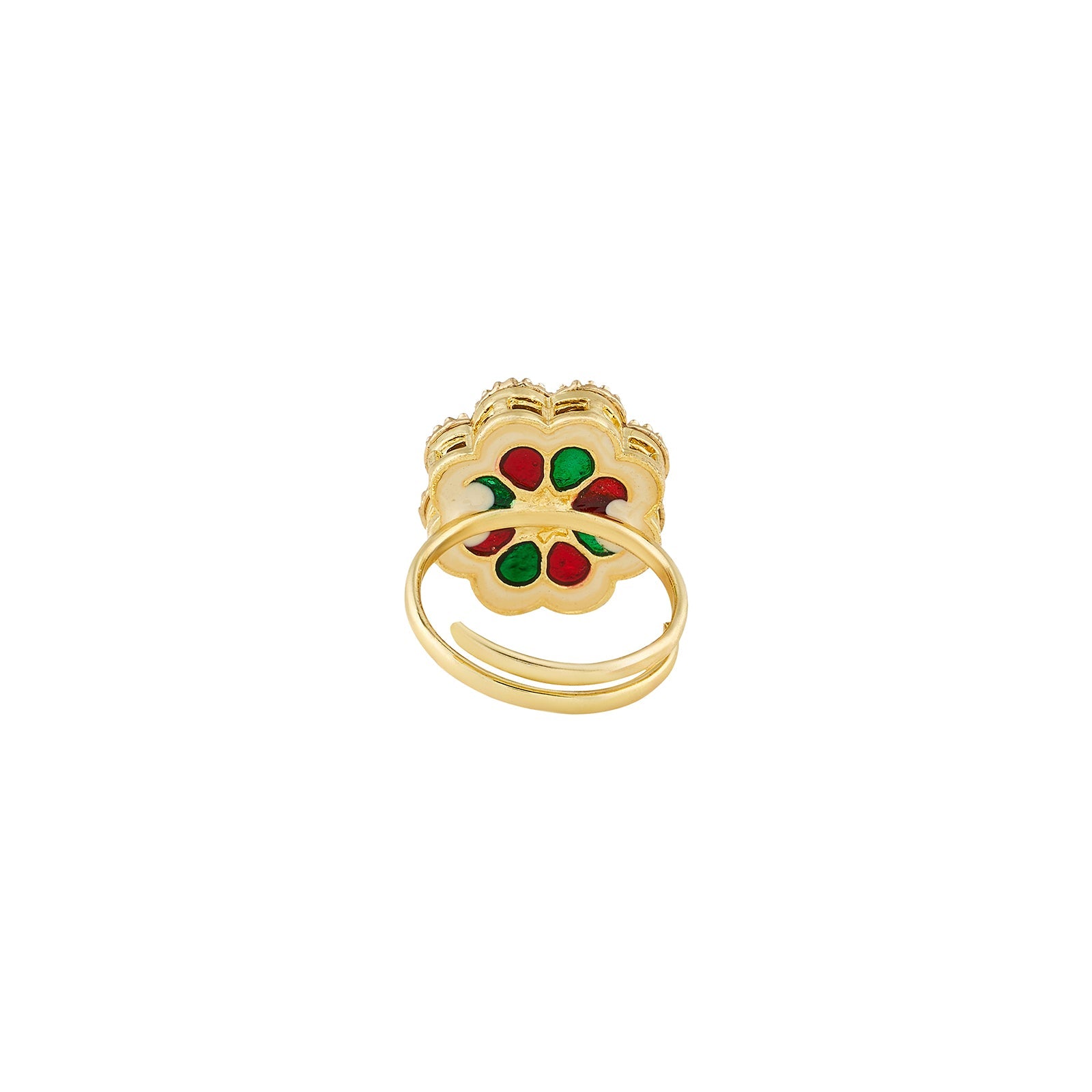 Teejh Priyalie Red and Gold Ring