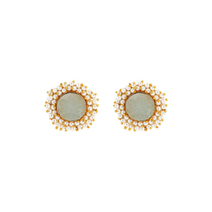 Teejh Roop White Druzy Stone Earring