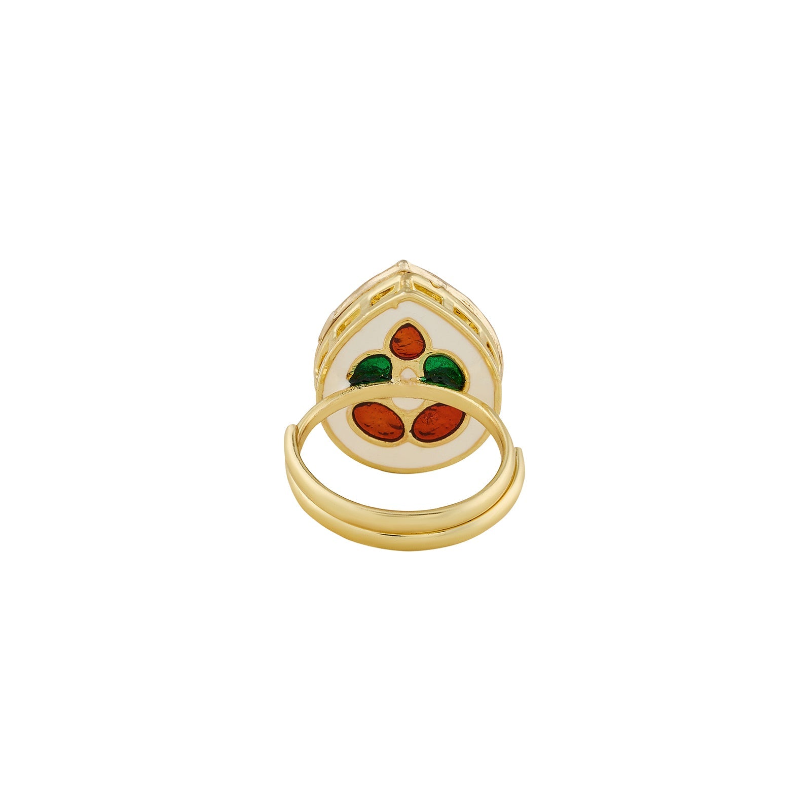 Teejh Abhishya Green and Gold Ring