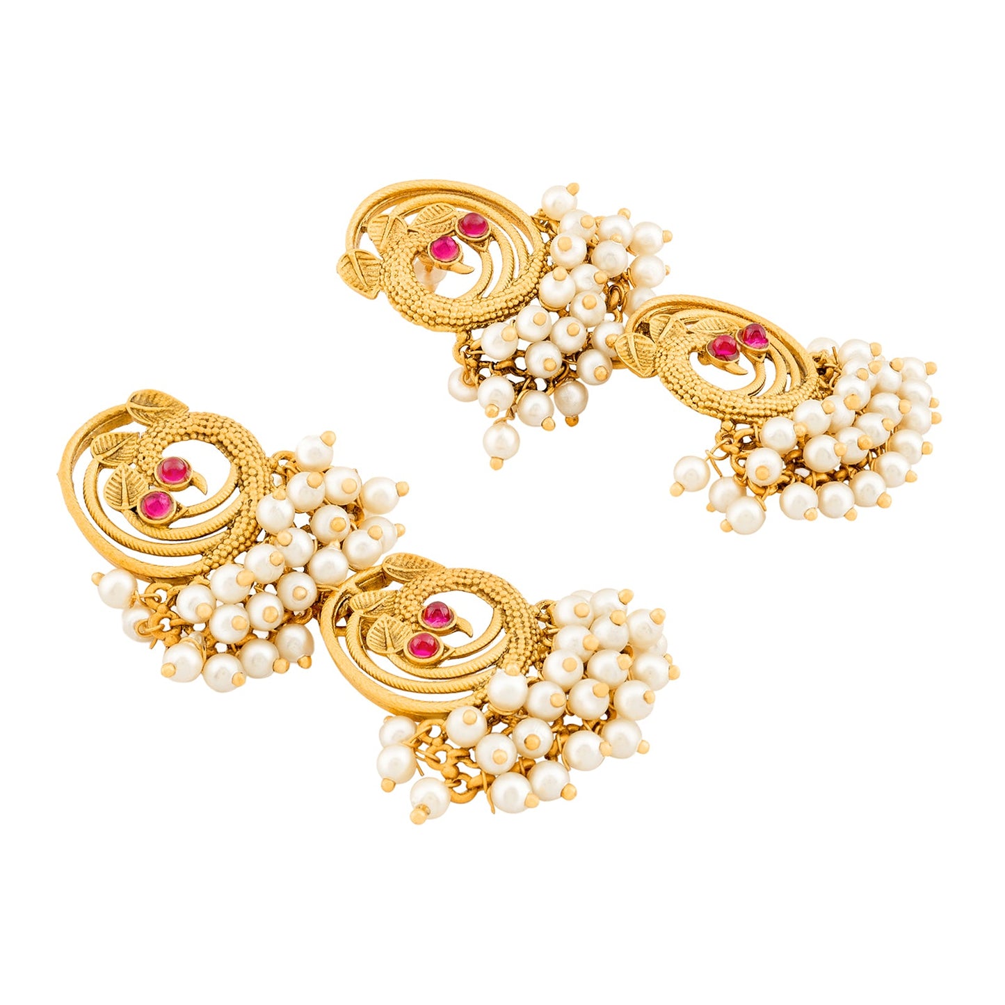 Teejh Kanthi Gold Oxidised Peacock Dangler Earring