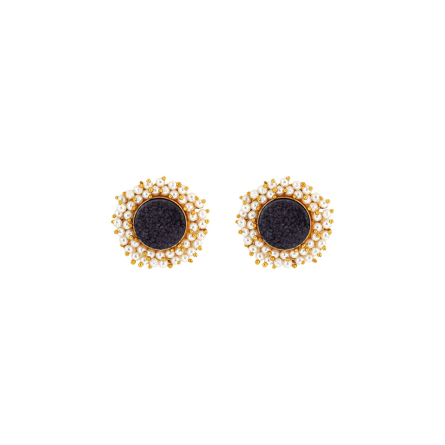 Teejh Roop Black Druzy Stone Earring