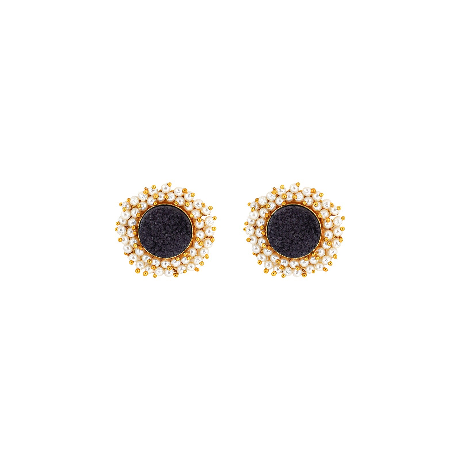 Teejh Roop Black Druzy Stone Earring