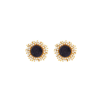 Teejh Roop Black Druzy Stone Earring