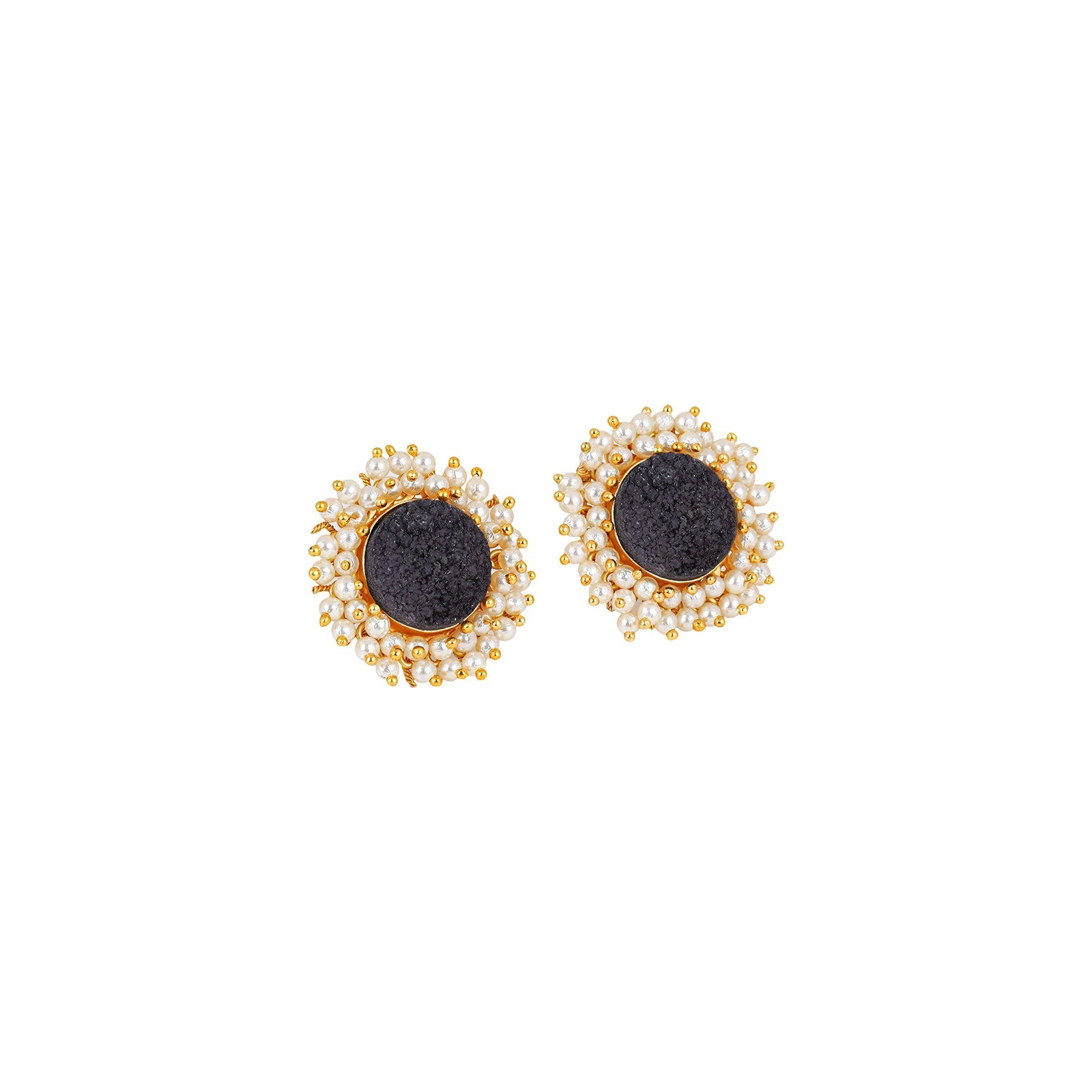 Teejh Roop Black Druzy Stone Earring