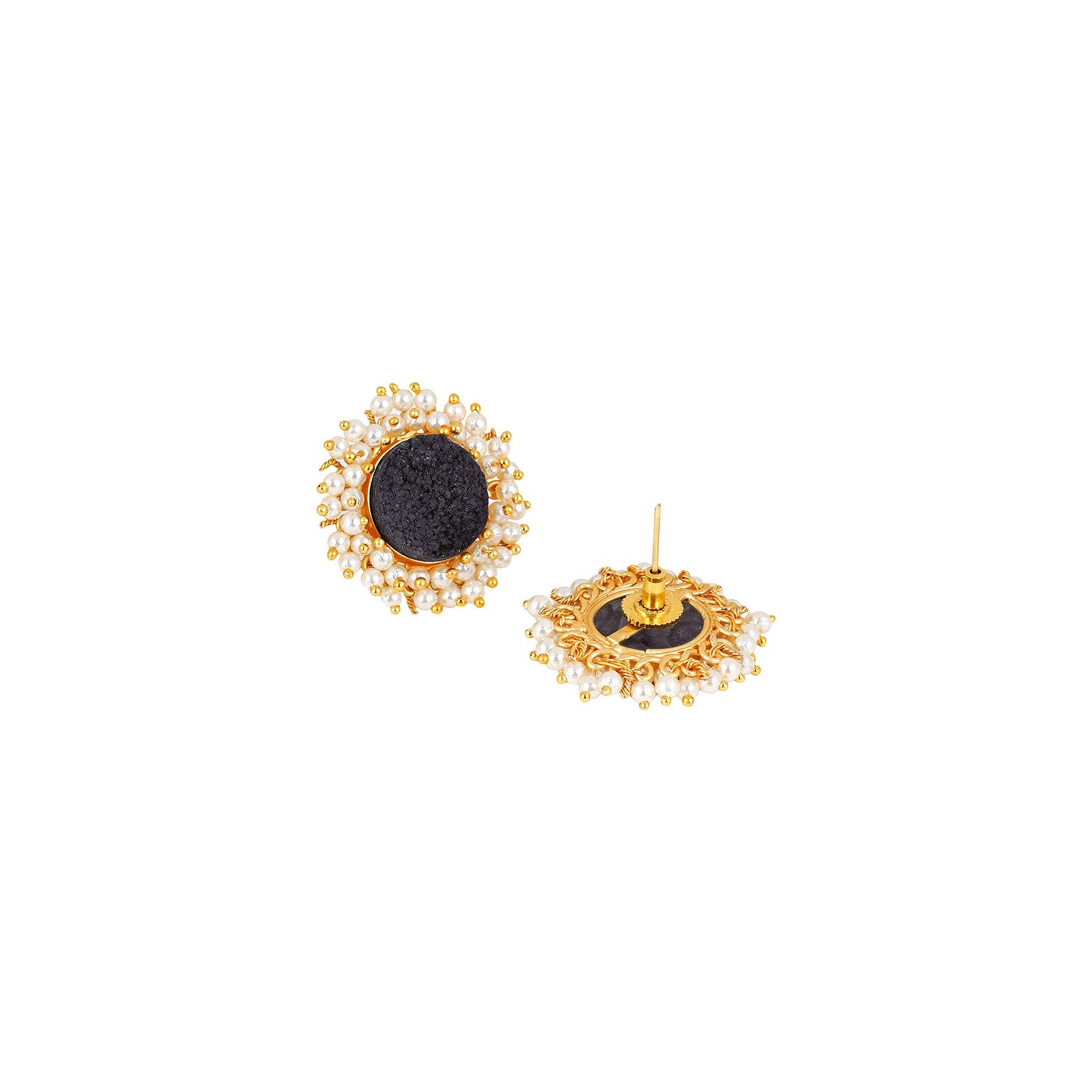 Teejh Roop Black Druzy Stone Earring