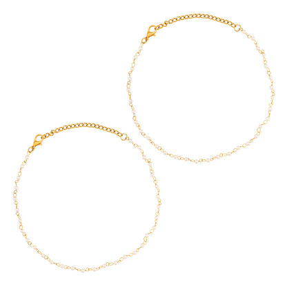 Teejh Neelamani Gold Oxidised  Anklet