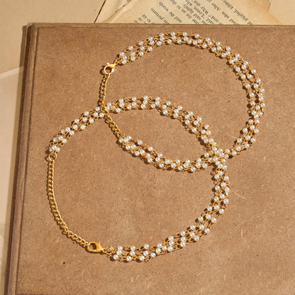 Teejh Poan Gold Oxidised Anklet