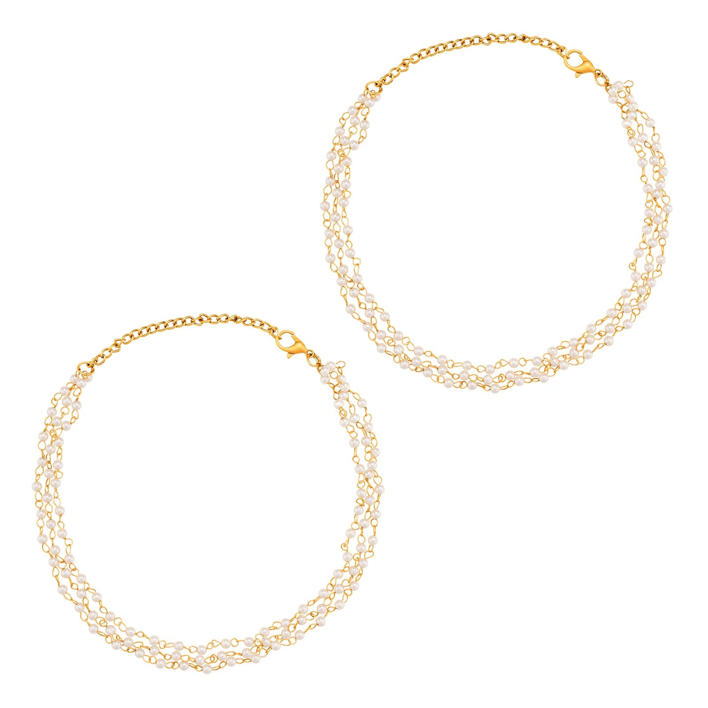 Teejh Poan Gold Oxidised Anklet