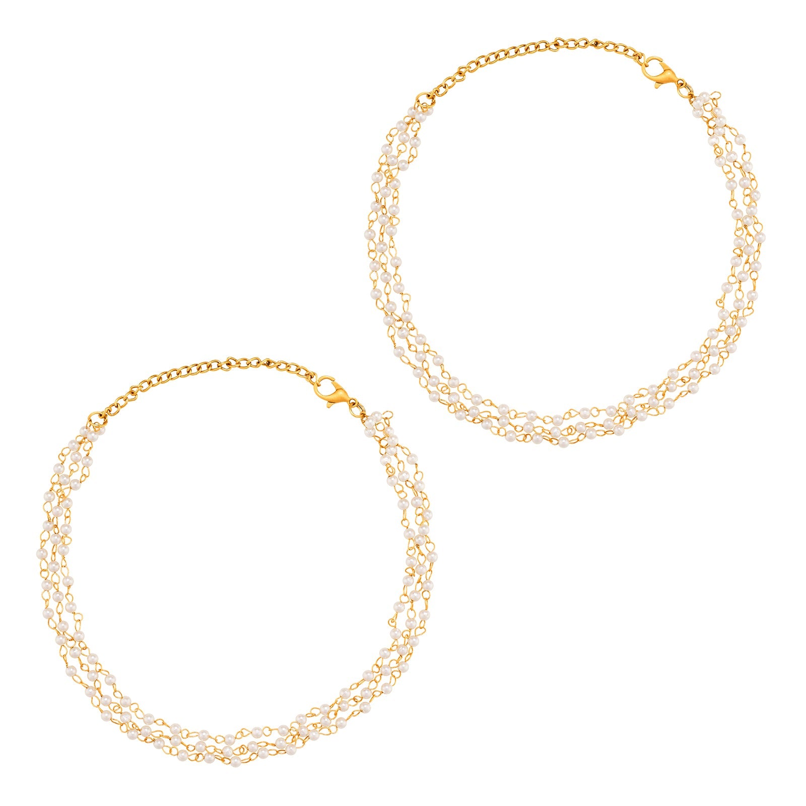 Teejh Poan Gold Oxidised Anklet