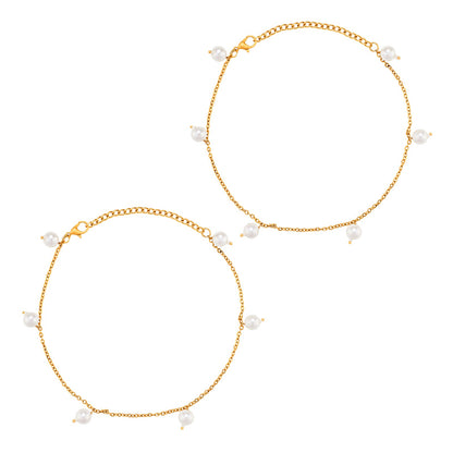 Teejh Pyasi Gold Oxidised Peacock Anklet