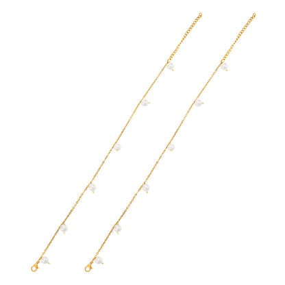 Teejh Pyasi Gold Oxidised Peacock Anklet
