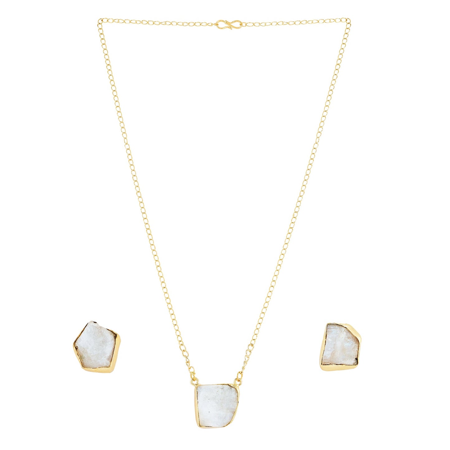 Teejh Ishaya White Natural Stone Necklace Set